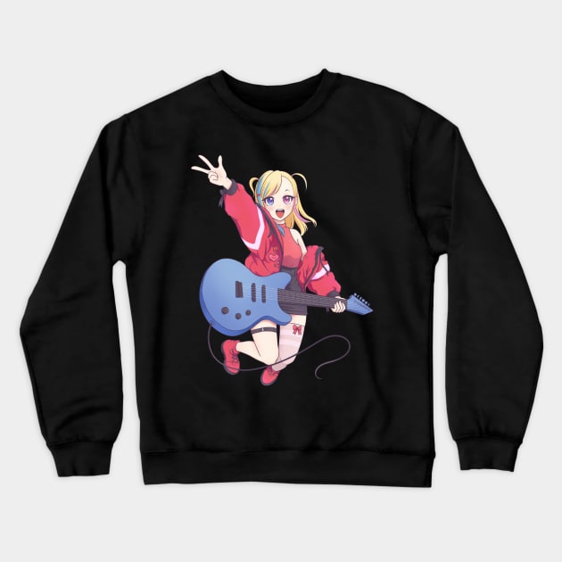 Anime Girl Rockstar Fantasy Band Anime Manga Crewneck Sweatshirt by Kali Space